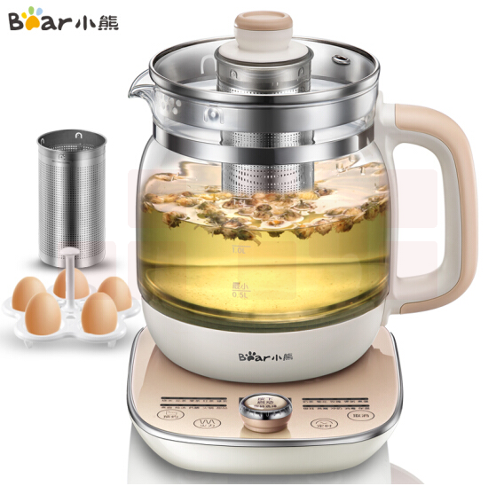 小熊（Bear）养生壶 电水壶烧水壶煮茶器煮茶壶电热水壶 迷你玻璃花茶壶黑茶恒温水壶YSH-A15W6带滤网1.5L