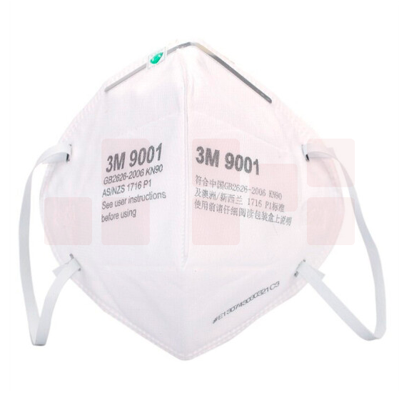 3M 9001 KN90 耳带式自吸过滤式防颗粒物呼吸器随弃式面罩（口罩） 无呼吸阀 50只装