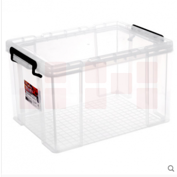 巨联 防摔防裂整理箱储物箱 96升 680×480×380 透明收纳箱塑料储物箱特大号收纳盒大号装衣服书的箱子整理箱   10个/箱