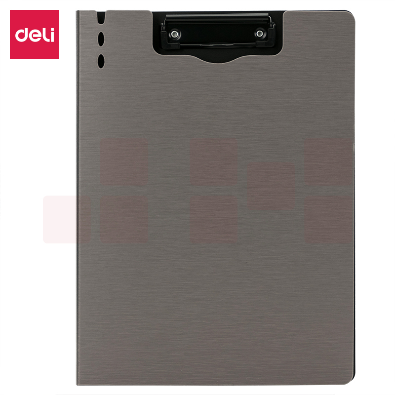 得力64513竖款折页板夹A4文件夹 320*240*12mm(浅灰)