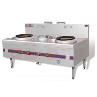 御丰 粤式免塘炒灶系列（一体铁炉膛） 带熄火保护 电子打火 双炒单温灶 1800*900*800 货号：WY