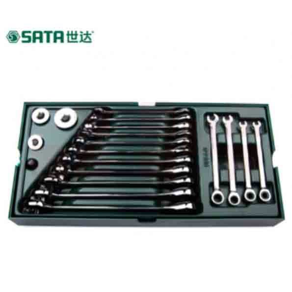 世达（SATA）工具托组套-19件全抛光两用快扳  09908