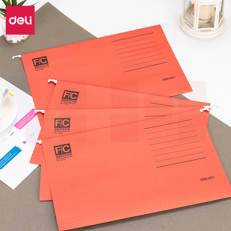 得力 A4吊挂快劳文件夹 5469FC挂式文件夹