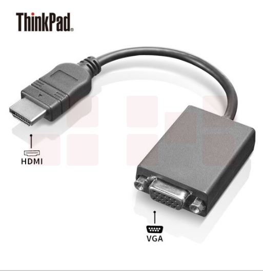 联想  0B47069 笔记本转接头转换器转接线 HDMI转VGA  黑色