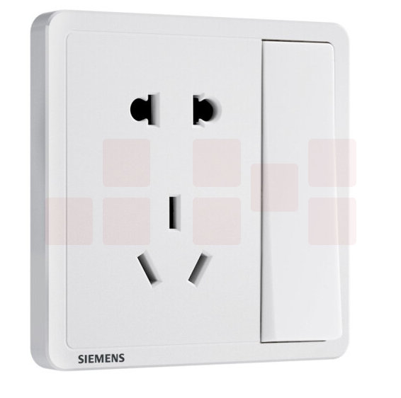 西门子（SIEMENS） 插座面板 五孔插座二三插  致琦白一开五孔  货号：ZF