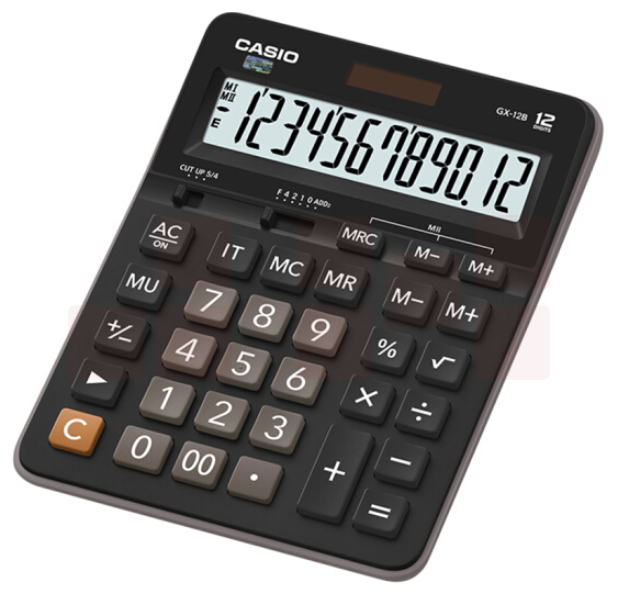 卡西欧（CASIO）GX-12B 商务计算器 超大型机 黑色经典款