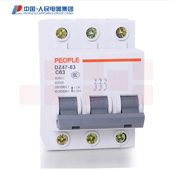 人民电器DZ47-63/3P(63A)断路器空气开关