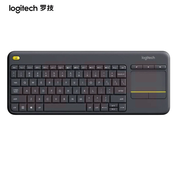 罗技（Logitech） K400Plus 安卓智能电视键盘 电脑笔记本智能触摸面板无线触控键盘 黑色