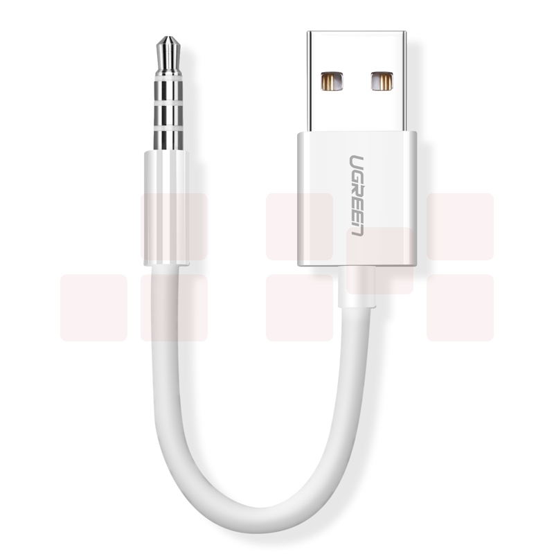 绿联 充电线 通用Apple ipod Shuffle7/6/5/4/3代苹果MP3 USB数据线转接头 充电器线电源线10CM 50146 白