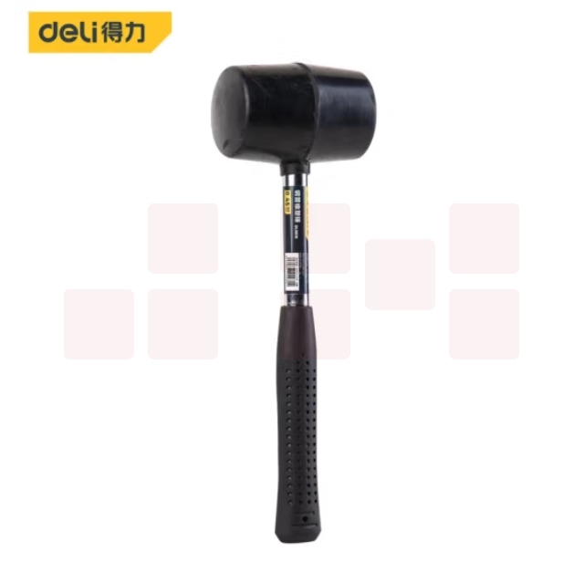 得力 0.45kg 胶皮锤 橡塑锤子塑料榔头锤面直径58mm DL5616