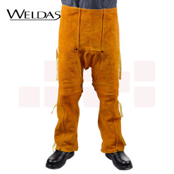 威特仕 / WELDAS 44-2436 金黄色牛皮电焊专用工作裤单前幅敞开式电焊裤91厘米长 1件