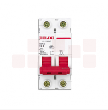 德力西  DZ47S 2P C型 32A 断路器空气开关
