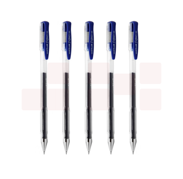 三菱 UM-100 蓝色中性笔0.5mm 5支装