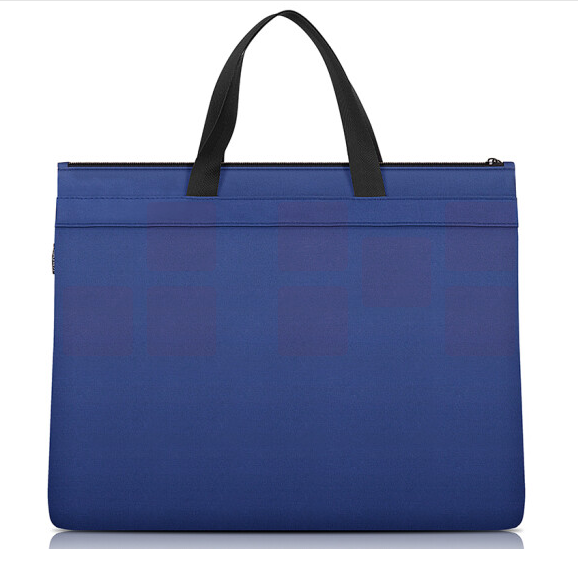 得力5845手提拉链袋公文包390*290*15mm(蓝)帆布面料