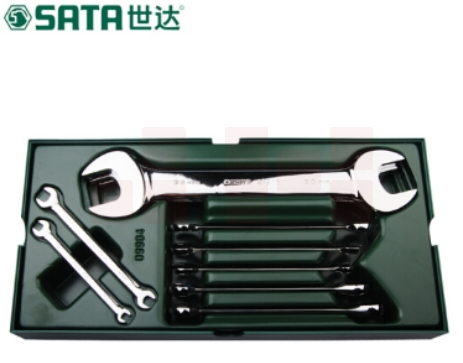 世达（SATA）工具托组套-10件双开口扳手及两用扳手  09904