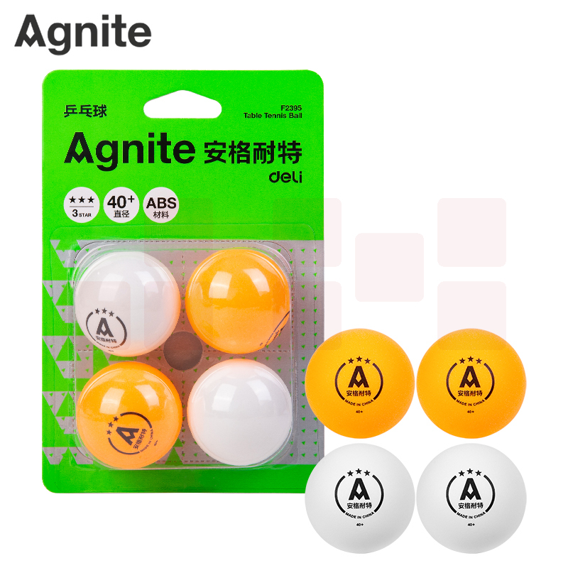 安格耐特F2395三星乒乓球(黄色、白色)(4个/卡)