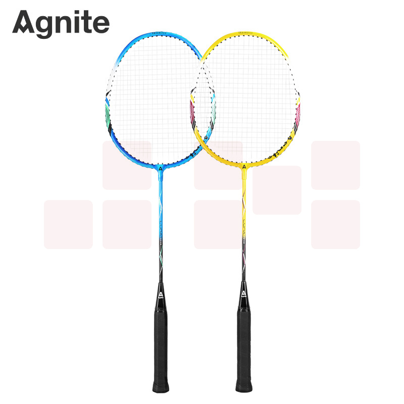 安格耐特F2103羽毛球拍(蓝+黄)(2支/副)(带三球)