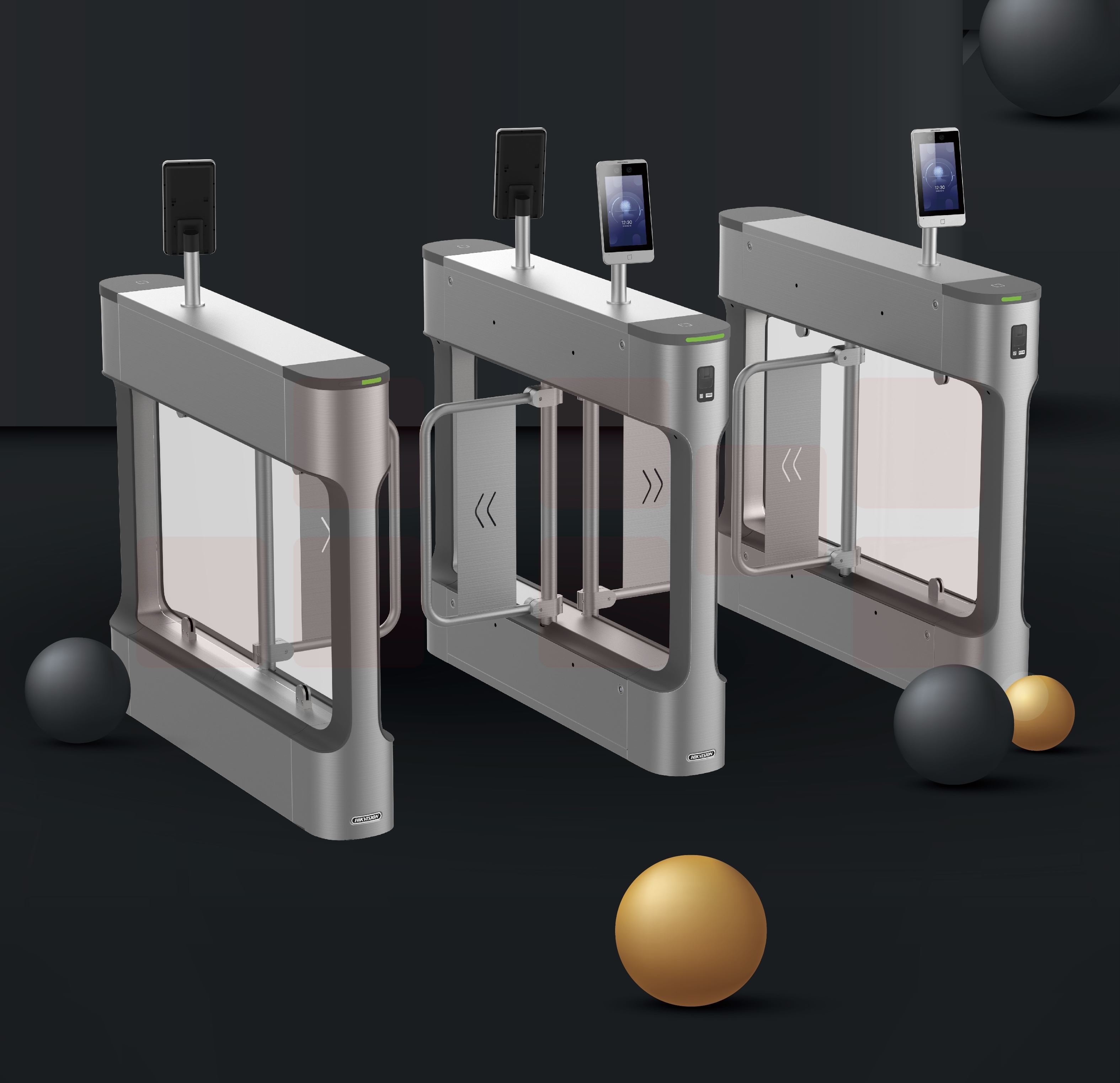 海康威视  DS-K3B311 人脸识别 门禁通道  人行道闸机 双通道套装 货号：JC