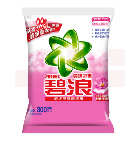碧浪(Ariel)洗衣粉（亮洁）300g 16袋/件
