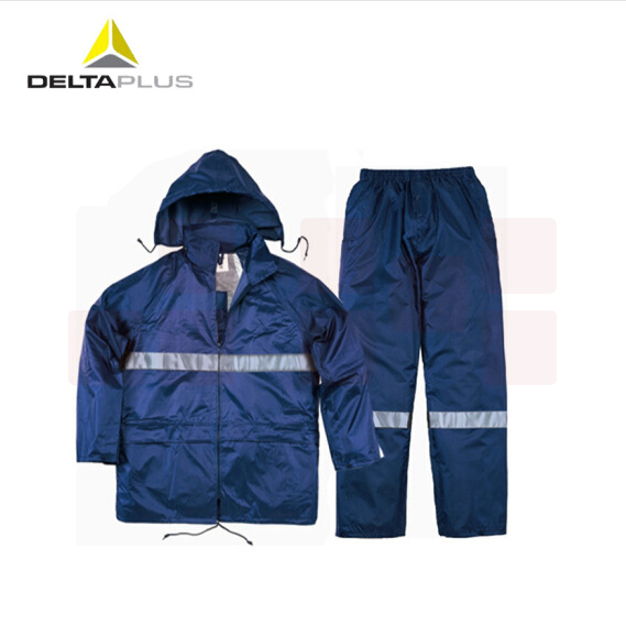 代尔塔 407004 反光条PVC劳保分体雨衣 M L XL