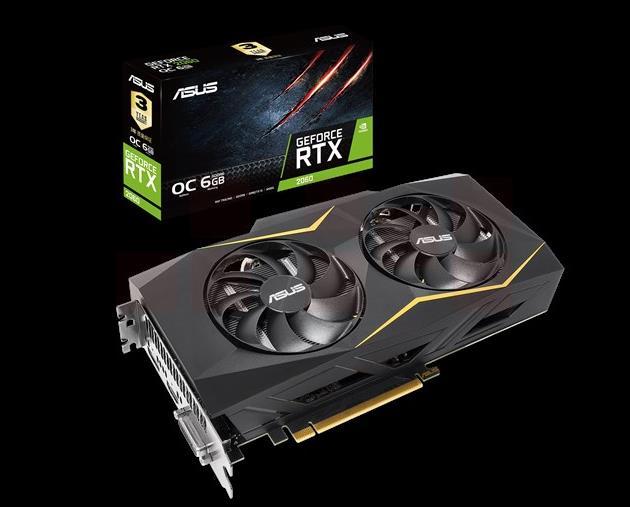 华硕（ASUS）RTX2060-O6G-GAMING  轴流风扇，双滚珠+IP5X防尘设计，2.5槽设计