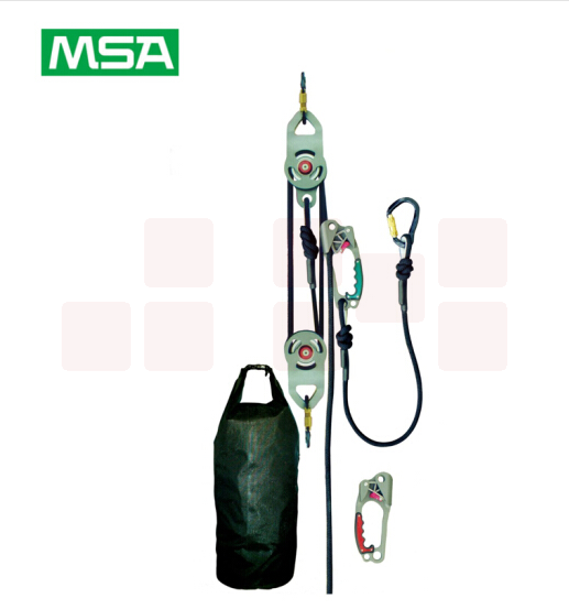 梅思安/MSA SRS15400营救包：连接锁滑轮升降122米营救绳（工作长15米）锚点吊带