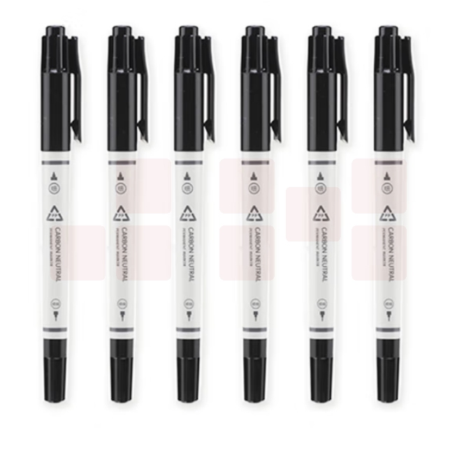 晨光 双头记号笔12支装 环保记号笔 APM21306 黑色