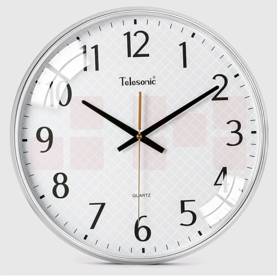 天王星 挂钟 14英寸创意时尚简约钟表客厅时钟 静音挂钟 Q3644 银色