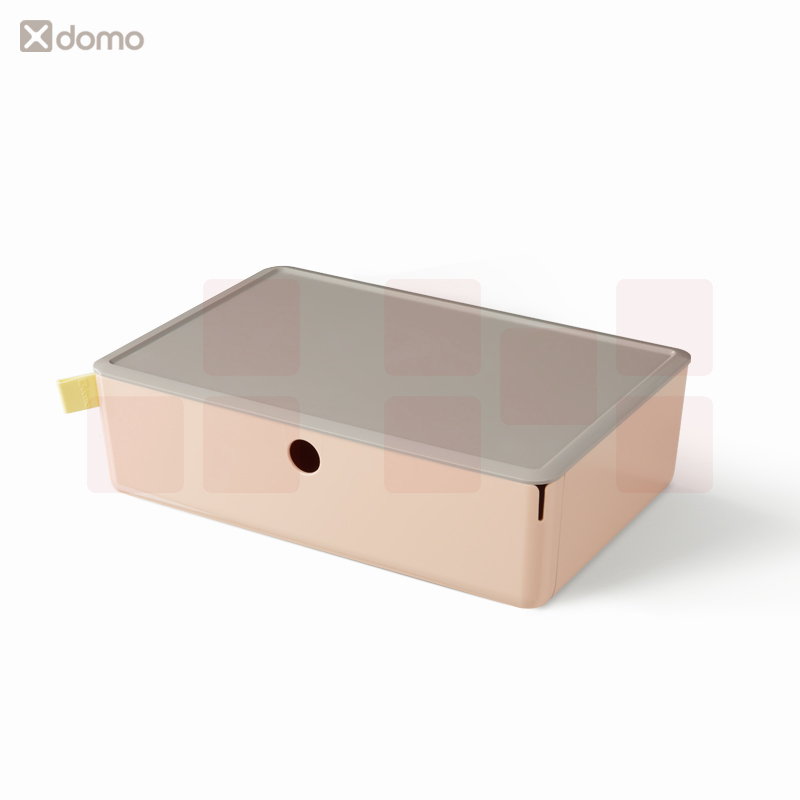 得力 抽屉式收纳盒 桌面类多层储物箱 粉色 XDM30