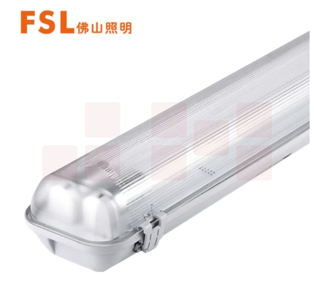 佛山照明LED三防灯支架T8双管带罩防水防蚊虫防尘 不含灯管 1.2米