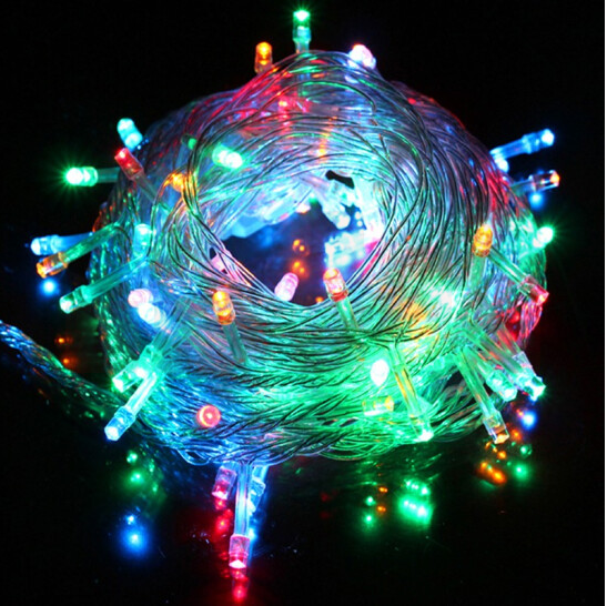 LED串灯七彩插电款 小彩灯闪灯串灯满天星 10米100珠 RC