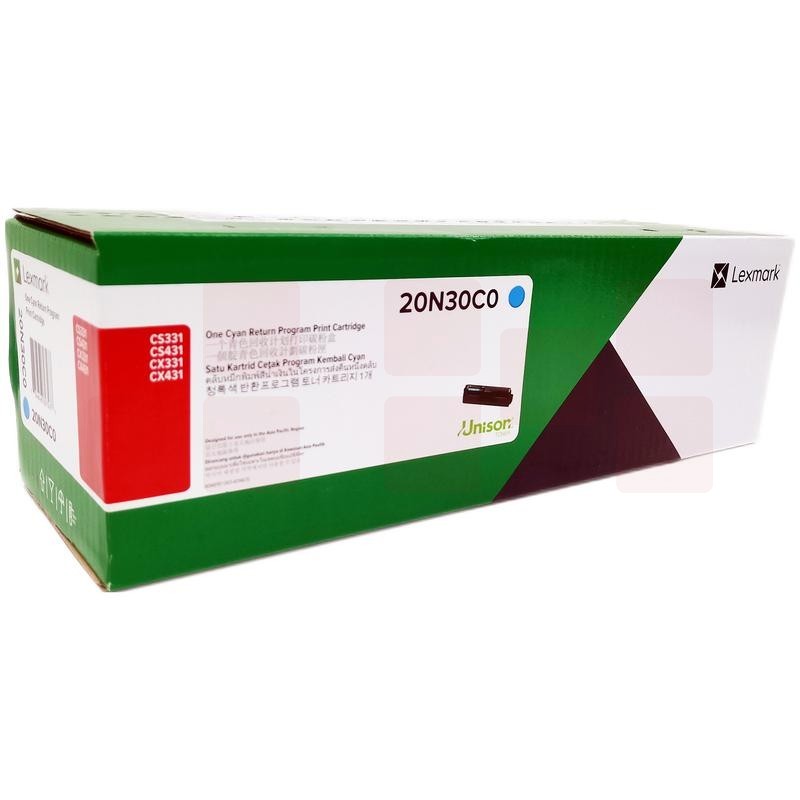 利盟（Lexmark）20N30C0 青色硒鼓/粉盒（1500页）适用CS331、431dw/