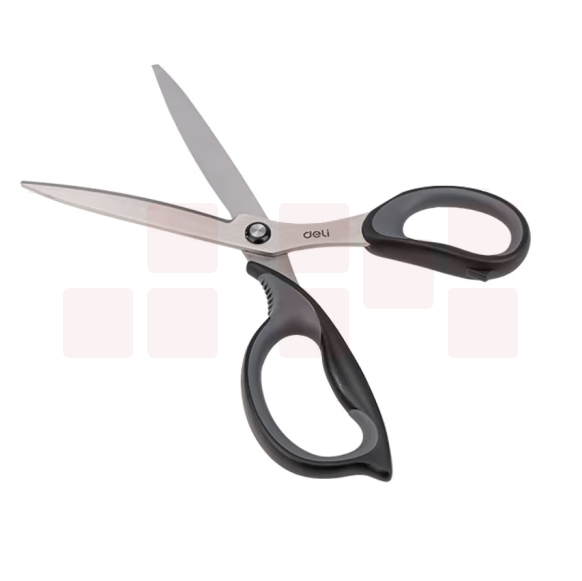 得力(deli)210mm大号办公家用剪刀 弧形剪片省力剪刀 黑色77760