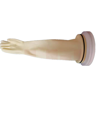 采集检测专用小手型耐酸碱长臂乳胶防化手套