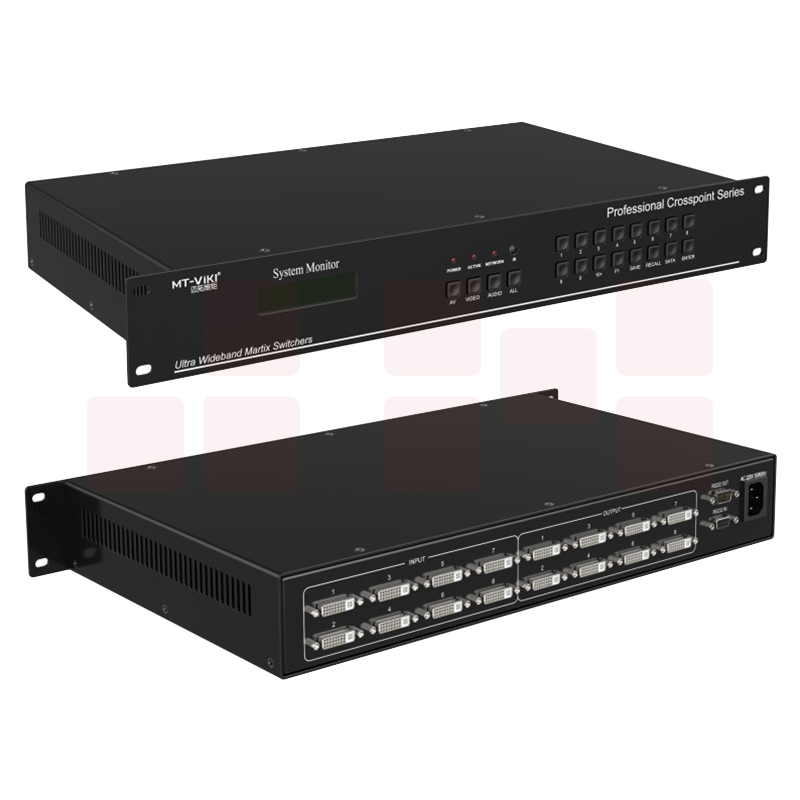 迈拓维矩MT-DV0808 dvi矩阵8进8出高清监控视频矩阵切换器主机1080P