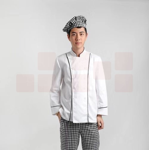 长袖厨师服  腋下带透气网、绣字  （请联系备注尺码）