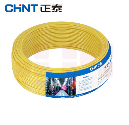 正泰 BV-1.5平方 单芯单股 塑铜线 黄色 100米/盘