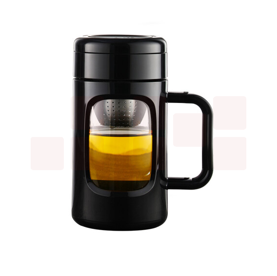 富光 格韵系列玻璃杯550ml  茶水分离泡茶杯  货号：LJ