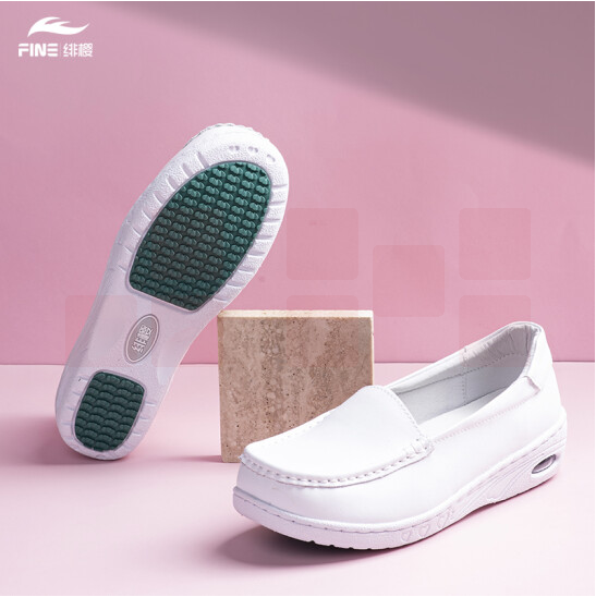 绯樱 1906气垫护士鞋秋冬季款真牛皮软底透气浅口低帮33~42码