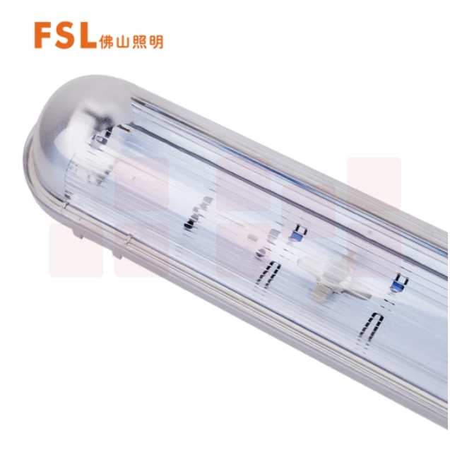 佛山照明LED三防灯支架T8单管带罩防水防蚊虫防尘 不含灯管 1.2米