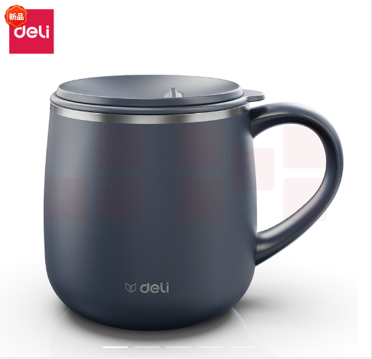 得力LL602-FBE保温马克杯（380ml）(蓝)(个)