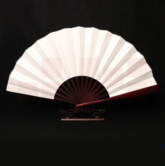 扇子折扇空白题字书法宣纸扇 镂空骨（单面洒金） 货号：GD