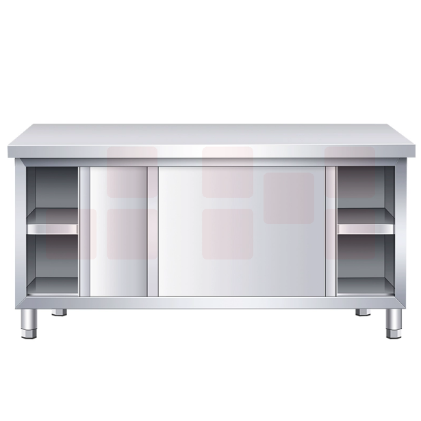 不锈钢工作台 单面移门柜  1800*800*800mm  货号：JC