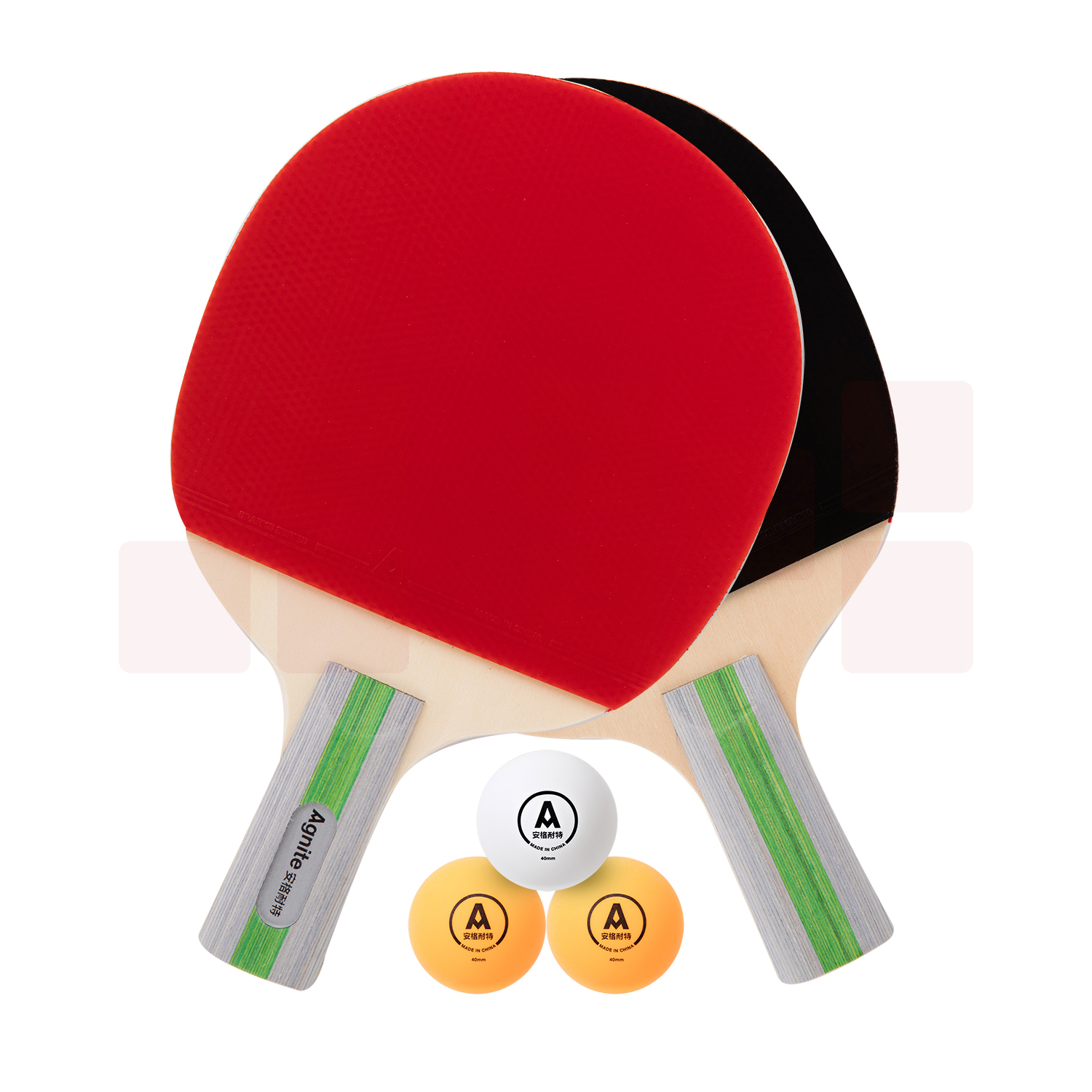 安格耐特F2340乒乓球拍(正红反黑)(2个/副)