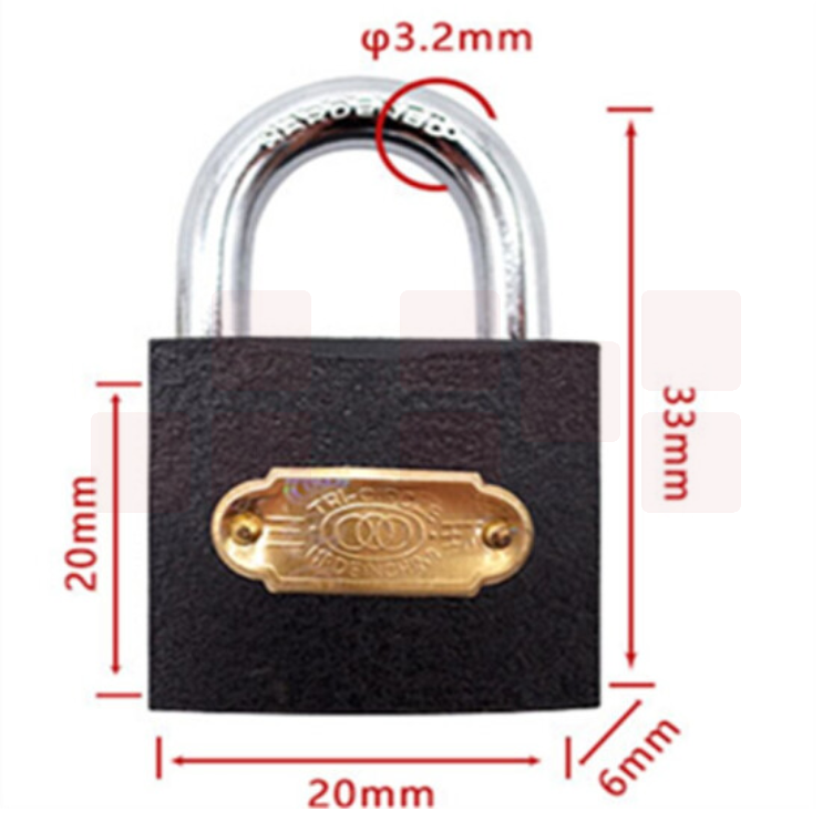 三环 铁挂锁（铜芯）20mm 361  12把/盒 单位：把