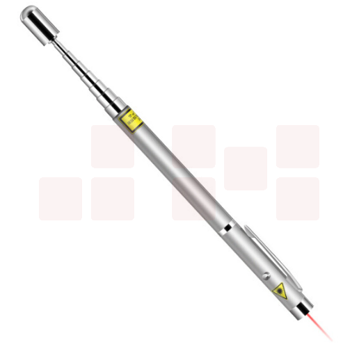 得力 3934激光笔 可伸缩激光教鞭 钢笔造型激光笔银色