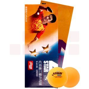 红双喜黄二星乒乓球 S1840BY 40MM