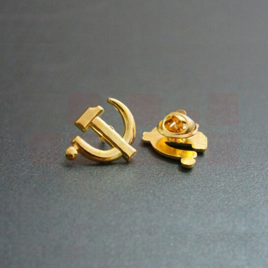 巨联（JULIAN）党徽 水晶滴胶徽章 蝴蝶扣佩戴方式 镰刀款党徽 单个