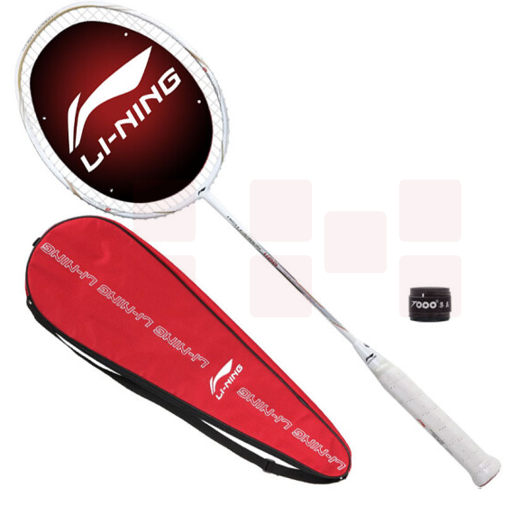 李宁 LI-NING 初中级进阶全碳素羽毛球拍单拍 HC1100 白金(已穿线)