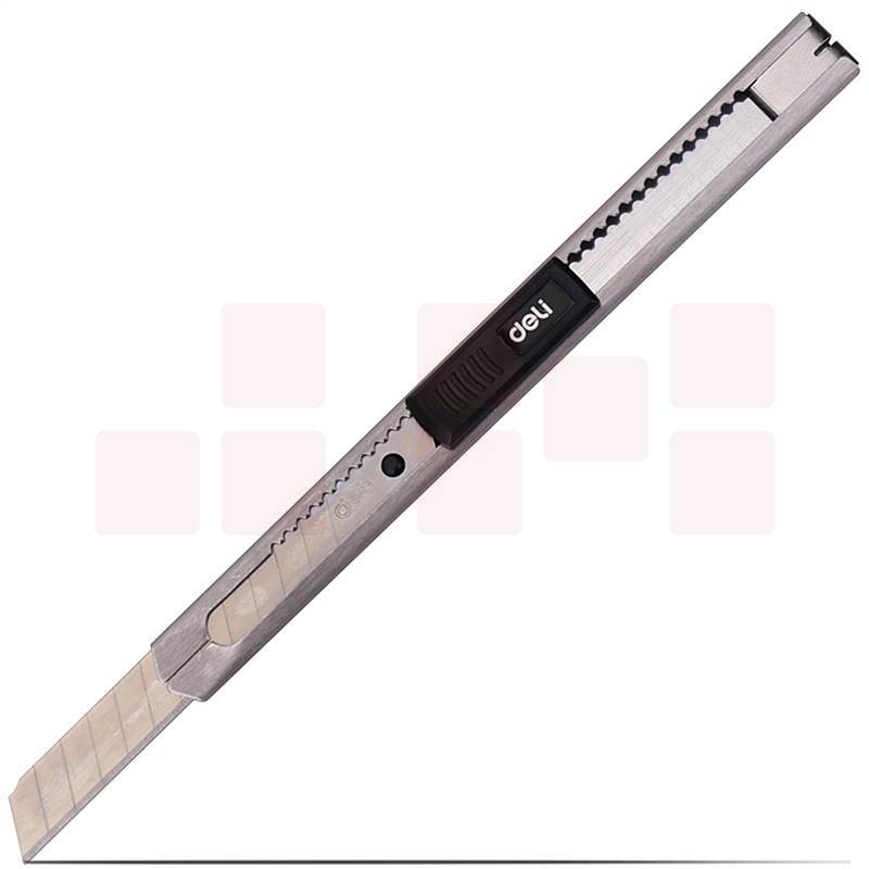 得力 金属小号美工刀9mm 自动锁裁纸刀2058